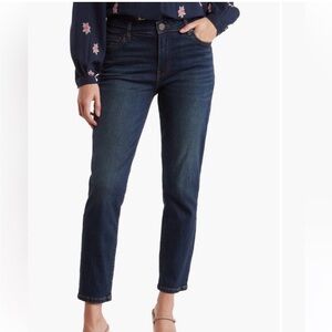 Kut from the Kloth Katy Ankle Straight Leg Dark Wash jeans 6 raw hem